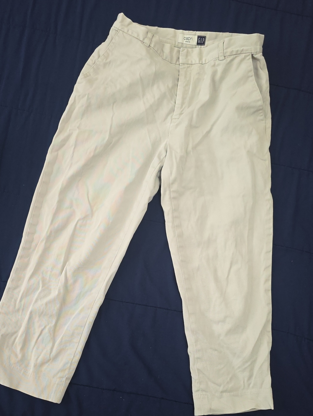 GAP Women's Light Beige Capri Pants - Casual Straight Cut